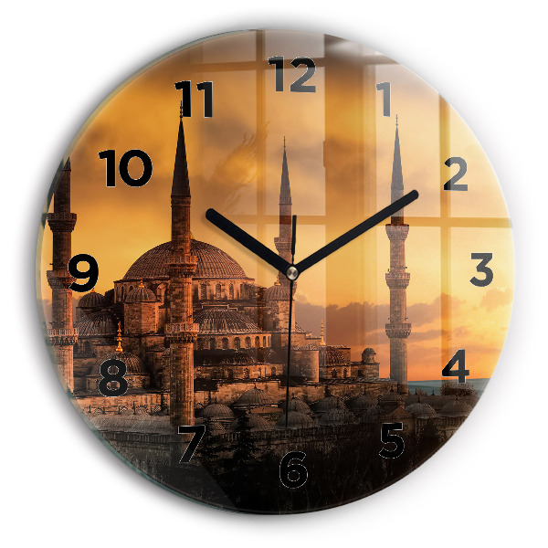 Round glass clock Mosque in Istanbul