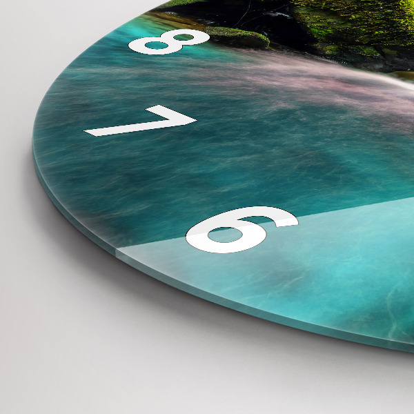 Round glass clock Waterfall Thailand