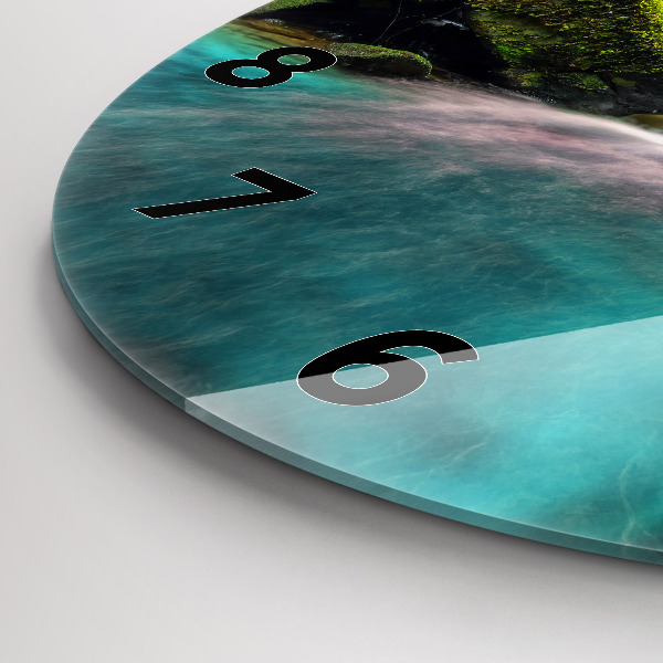 Round glass clock Waterfall Thailand