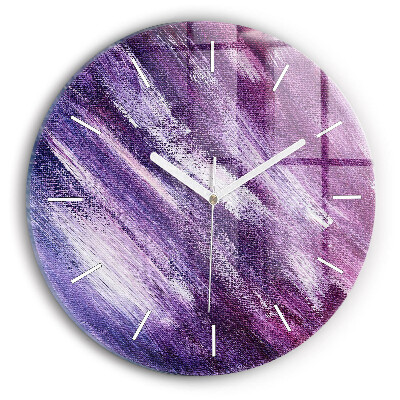 Round glass clock Acrylic paint texture