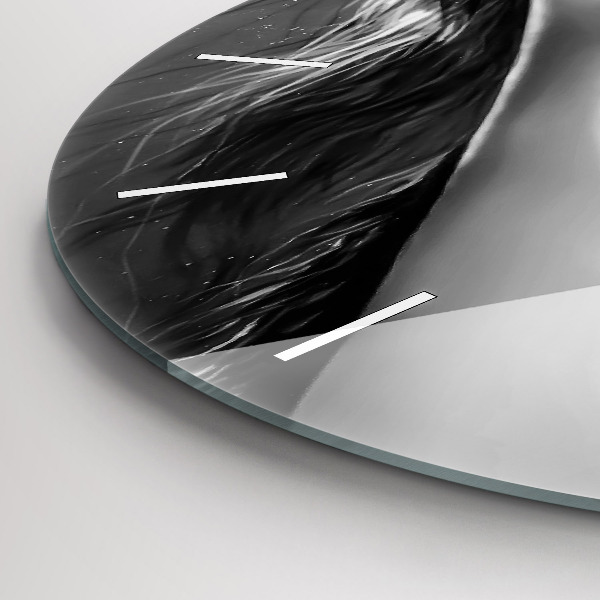 Round glass clock 'Woman''s lips'