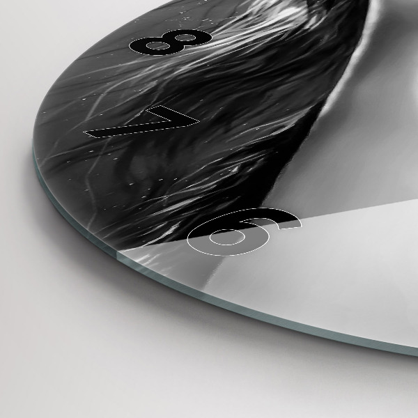 Round glass clock 'Woman''s lips'