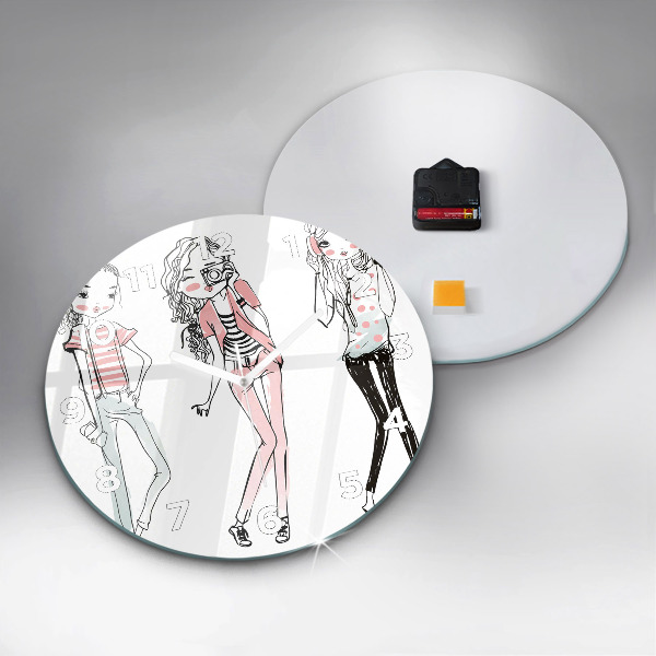 Round glass clock 'Women''s fashion'