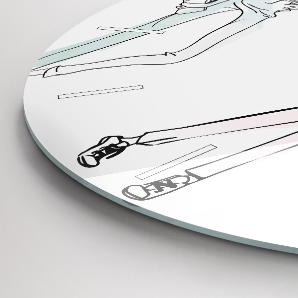 Round glass clock 'Women''s fashion'