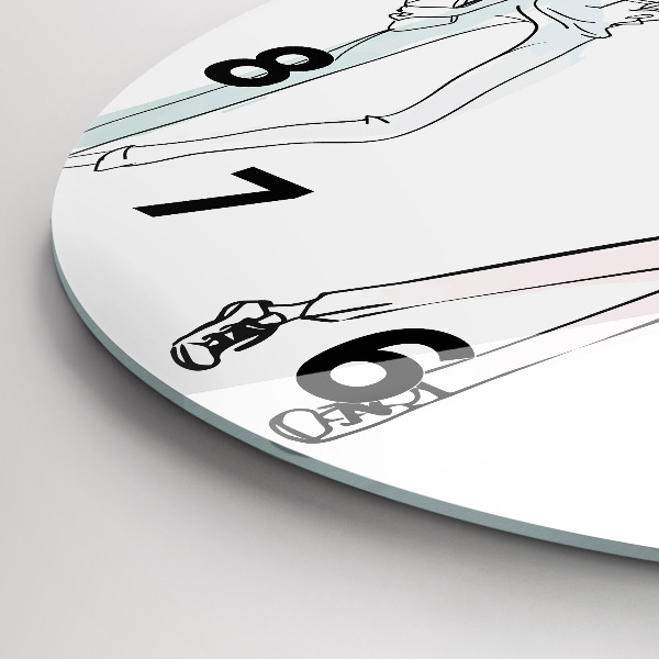Round glass clock 'Women''s fashion'