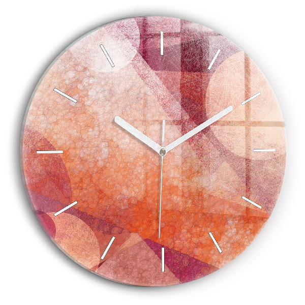 Round glass clock Geometric abstraction