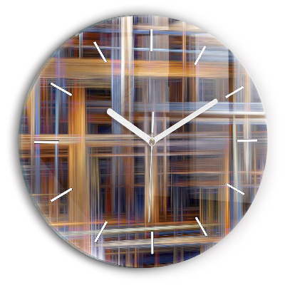 Round glass clock Abstract geometry