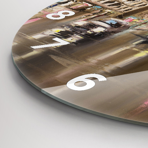 Round glass clock Architecture of the city of Paris