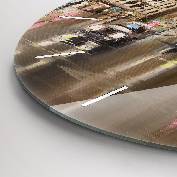 Round glass clock Architecture of the city of Paris