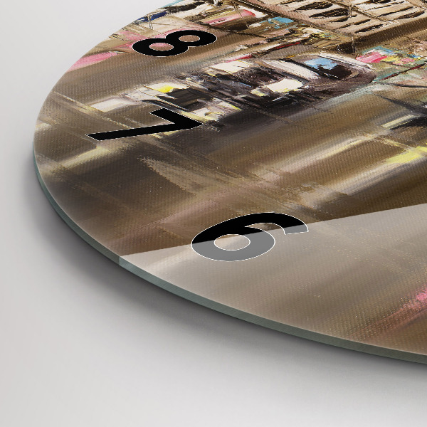 Round glass clock Architecture of the city of Paris