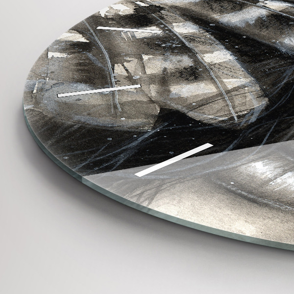 Round glass clock Painted portrait