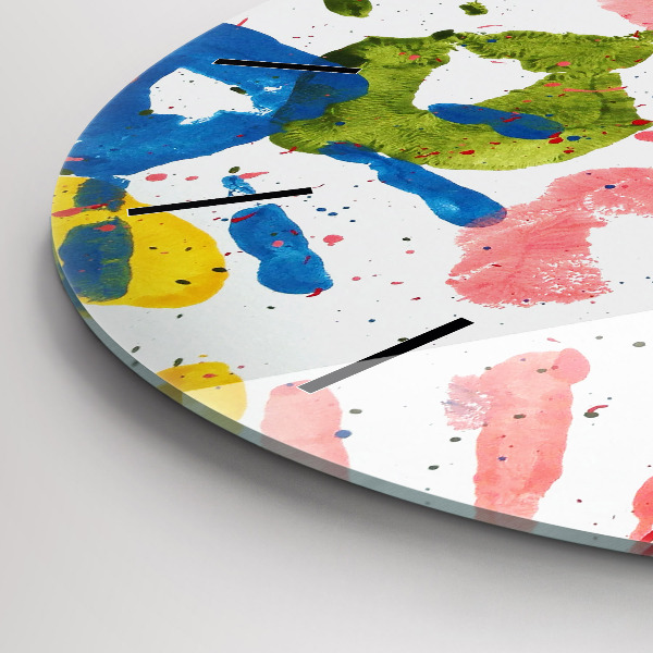 Round glass clock 'Children''s handprints'