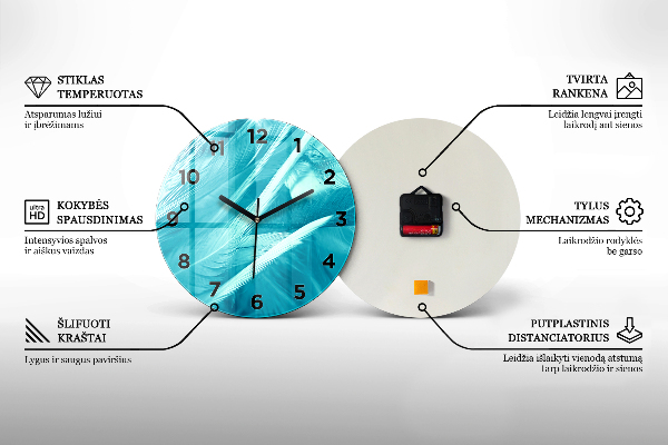Round glass clock Woman in the forest