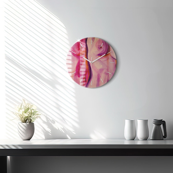 Round glass clock Painting Women