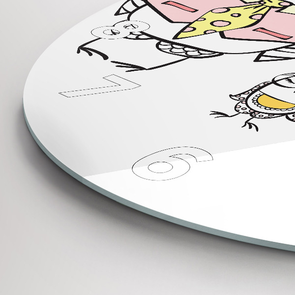 Round glass clock Vintage Owl Poster