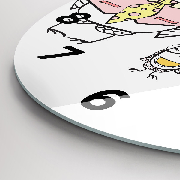 Round glass clock Vintage Owl Poster