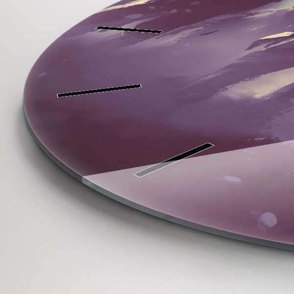 Round glass clock Zombies at night - halloween