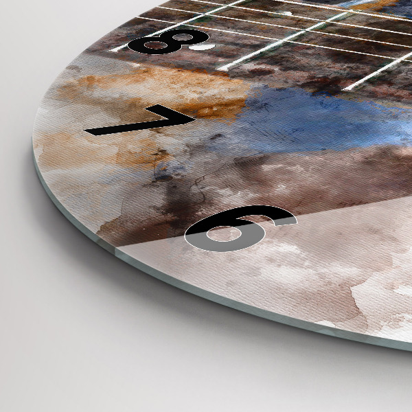 Round glass clock Guitar Graphics