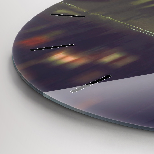 Round glass clock People with umbrellas