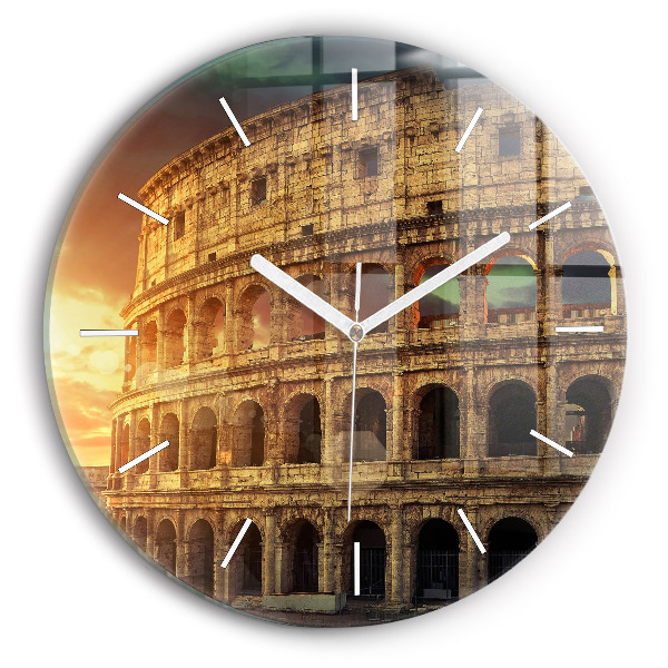 Round glass clock Roman Colosseum