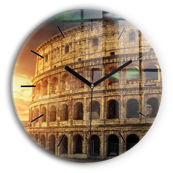 Round glass clock Roman Colosseum