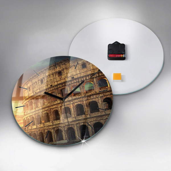 Round glass clock Roman Colosseum