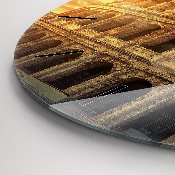 Round glass clock Roman Colosseum