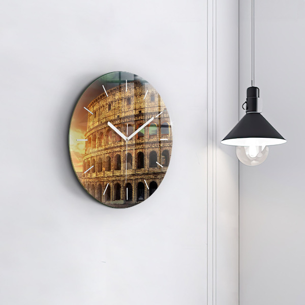 Round glass clock Roman Colosseum
