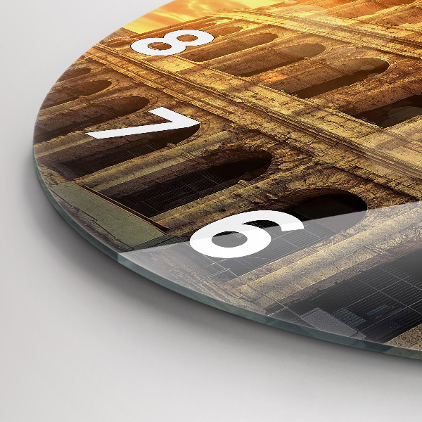 Round glass clock Roman Colosseum