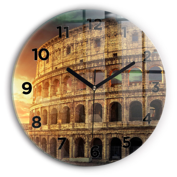 Round glass clock Roman Colosseum