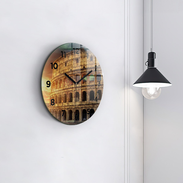 Round glass clock Roman Colosseum