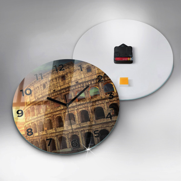 Round glass clock Roman Colosseum