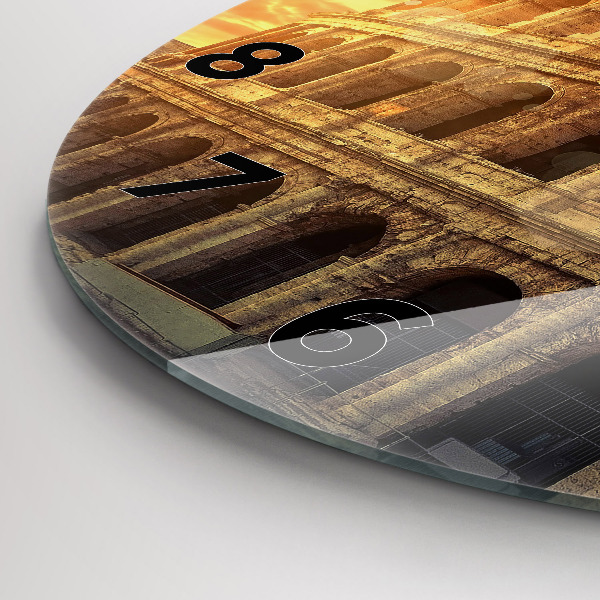 Round glass clock Roman Colosseum