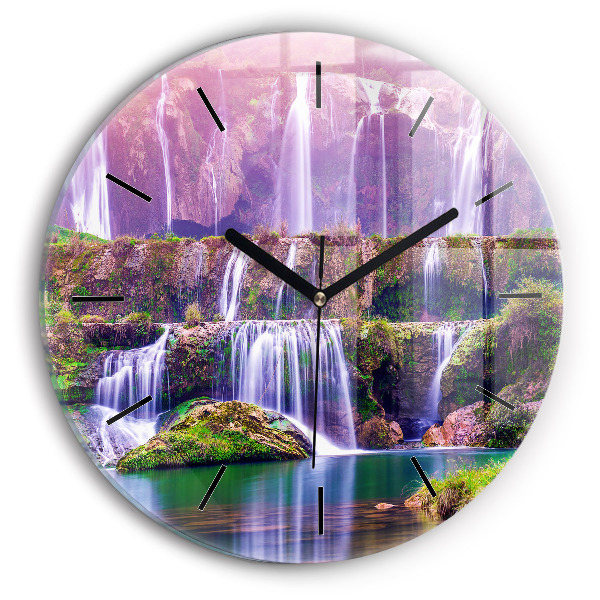 Round glass clock Jiulong Waterfall China