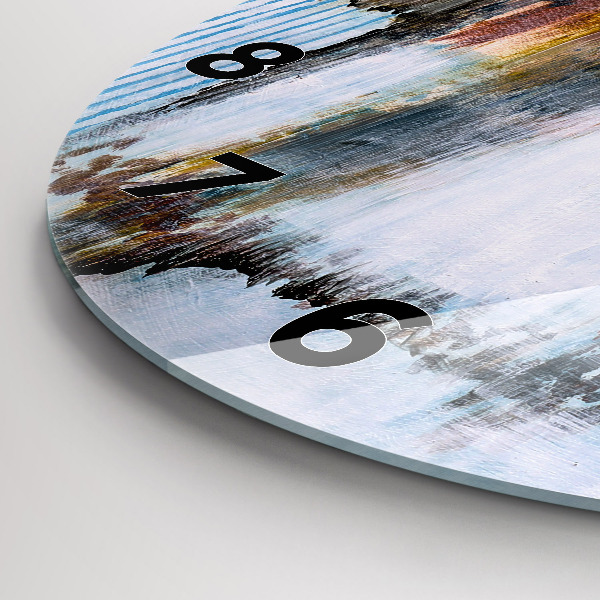 Round glass clock Abstraction