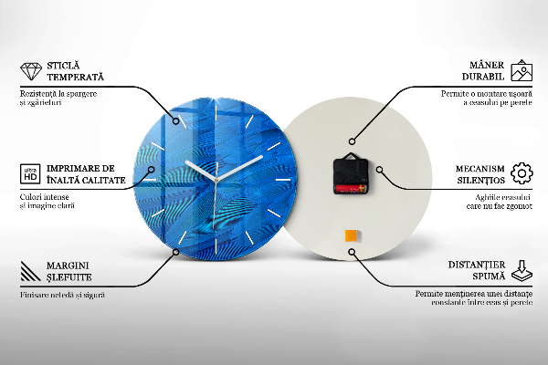 Round glass clock Chinese fantasy