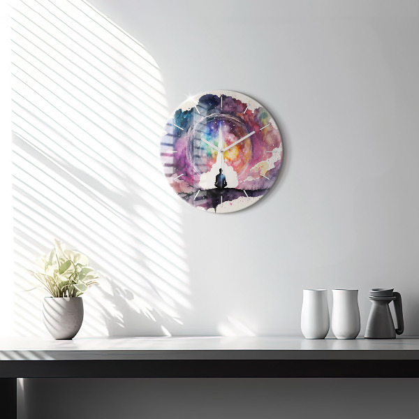 Round glass clock Meditation lifestyle