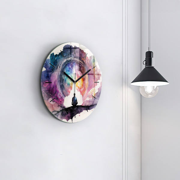 Round glass clock Meditation lifestyle
