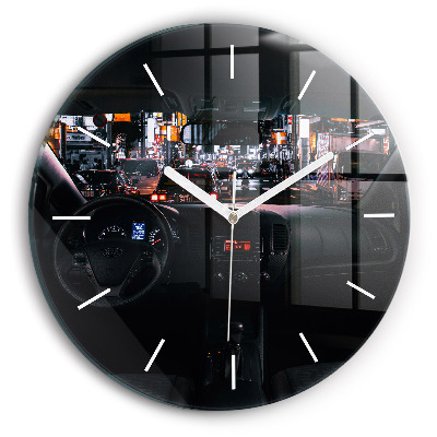 Round glass clock Car in Tokyo
