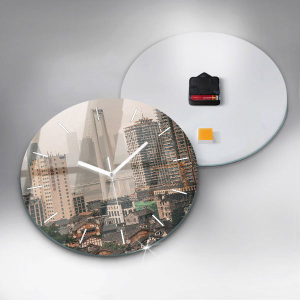 Round glass clock Chongqing Old Town