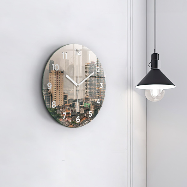 Round glass clock Chongqing Old Town