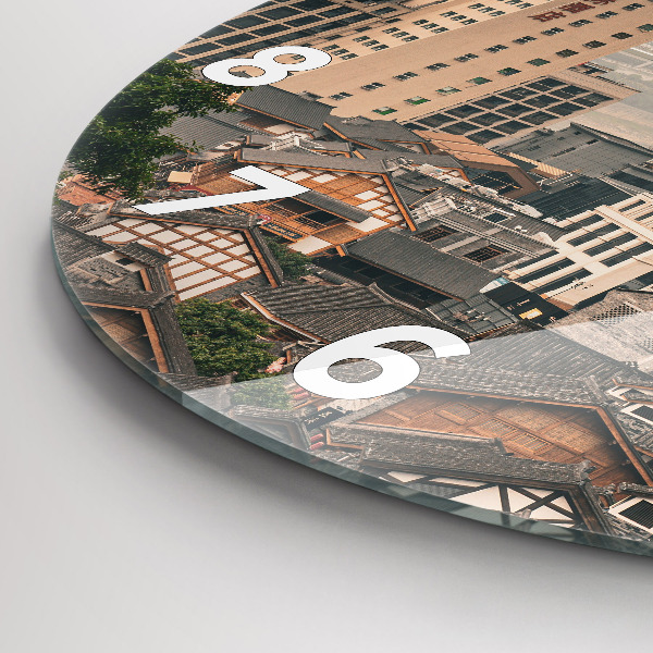 Round glass clock Chongqing Old Town