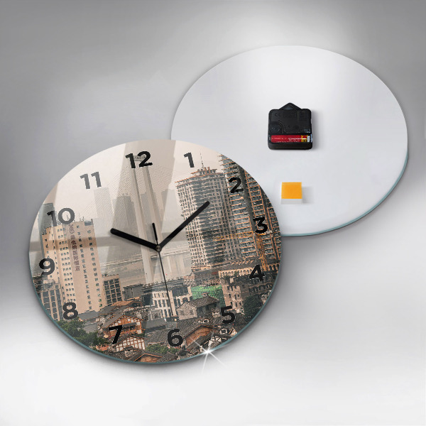 Round glass clock Chongqing Old Town