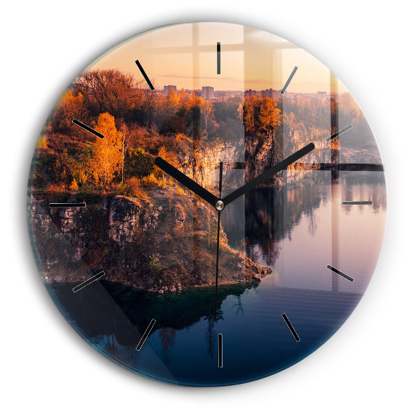 Round glass clock Krakow Lake Zakrzówek