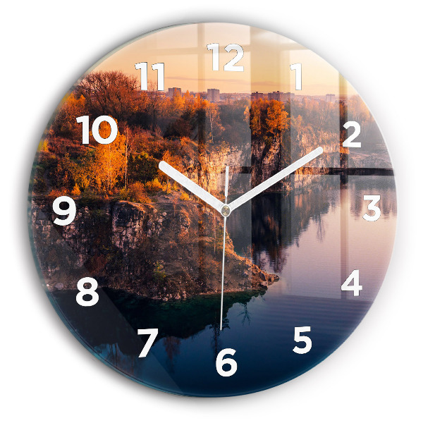 Round glass clock Krakow Lake Zakrzówek