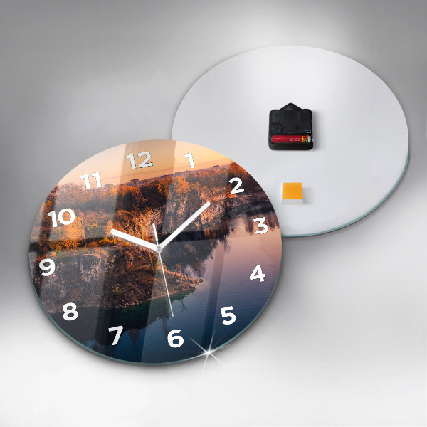 Round glass clock Krakow Lake Zakrzówek