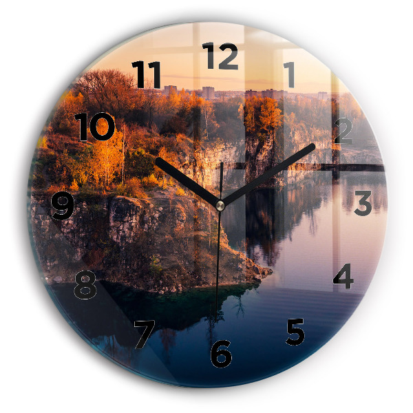 Round glass clock Krakow Lake Zakrzówek
