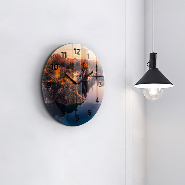 Round glass clock Krakow Lake Zakrzówek
