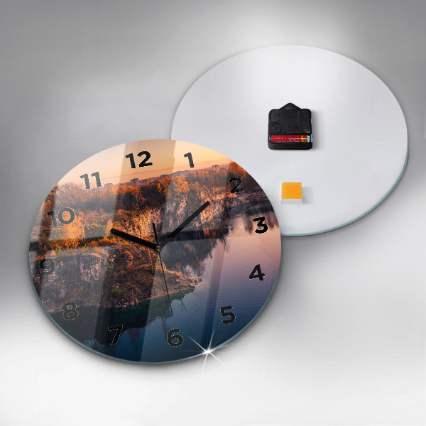 Round glass clock Krakow Lake Zakrzówek