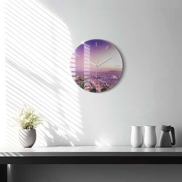 Round glass clock Barcelona Bunkers El Carmel